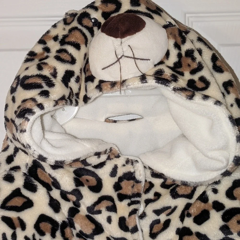 Barkwood Manor Leopard Dog Halloween Costume Plush‎ Hooded Jumpsuit Large NEW
